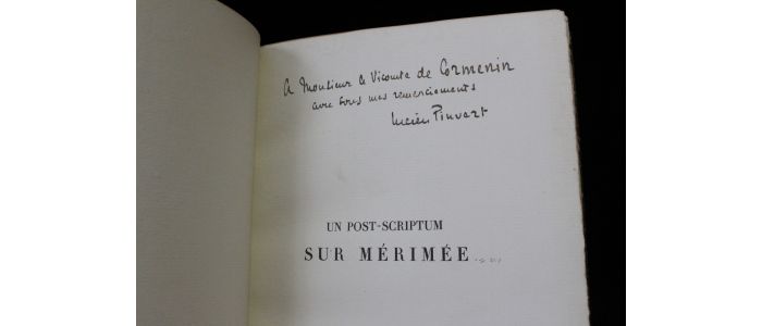 PINVERT : Un post-scriptum sur Mérimée - Signed book, First edition - Edition-Originale.com