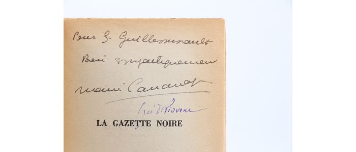 PIOVENE : La Gazette noire - Autographe, Edition Originale - Edition-Originale.com