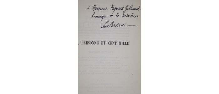 PIRANDELLO : Un personne et cent mille - Autographe, Edition Originale - Edition-Originale.com