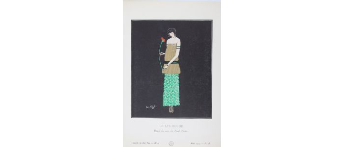 POIRET : Le Lys rouge. Robe du soir de Paul Poiret (pl.38, La Gazette du Bon ton, 1914 n°4) - Erste Ausgabe - Edition-Originale.com