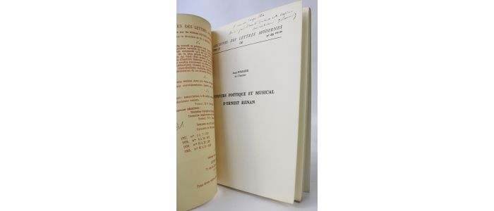 POMMIER : L'univers poétique et musical d'Ernest Renan - Libro autografato, Prima edizione - Edition-Originale.com