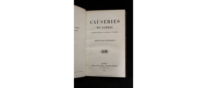 PONTMARTIN : Causeries du samedi - First edition - Edition-Originale.com