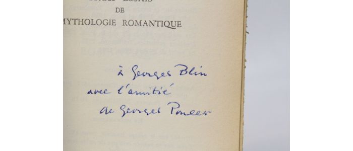 POULET : Trois essais de mythologie romantique - Libro autografato, Prima edizione - Edition-Originale.com