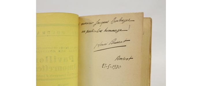 POURRAT : Le pavillon des amourettes ou Gaspard et les bourgeois d'Ambert - Autographe, Edition Originale - Edition-Originale.com