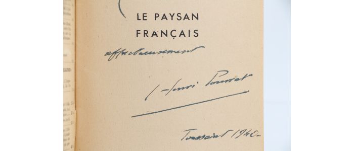 POURRAT : Le paysan français - Autographe, Edition Originale - Edition-Originale.com