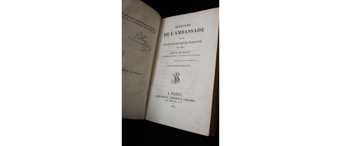 PRADT : Histoire de l'Ambassade dans le grand duché de Varsovie en 1812 - Edition Originale - Edition-Originale.com