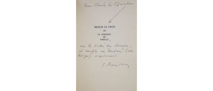 PRASSINOS : Brelin le frou ou le portrait de famille - Autographe, Edition Originale - Edition-Originale.com