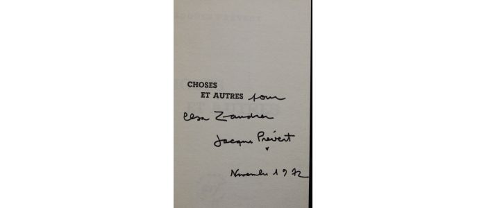 PREVERT : Choses et autres - Signiert, Erste Ausgabe - Edition-Originale.com