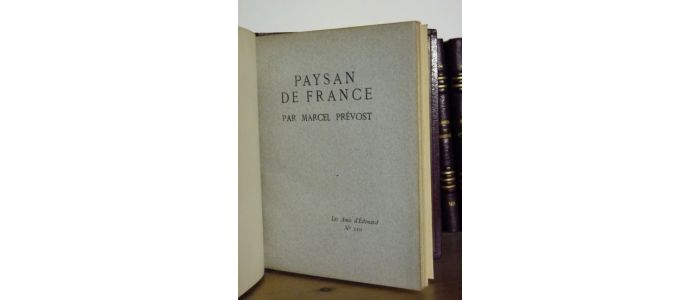 PREVOST : Paysan de France - Edition Originale - Edition-Originale.com