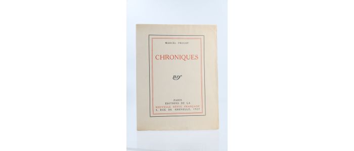 PROUST : Chroniques - Prima edizione - Edition-Originale.com