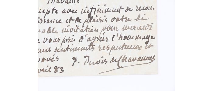 PUVIS DE CHAVANNES : Carte autographe signée - Libro autografato, Prima edizione - Edition-Originale.com