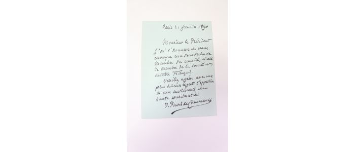 PUVIS DE CHAVANNES : Lettre autographe signée de démission de la Société des artistes français - Signed book, First edition - Edition-Originale.com