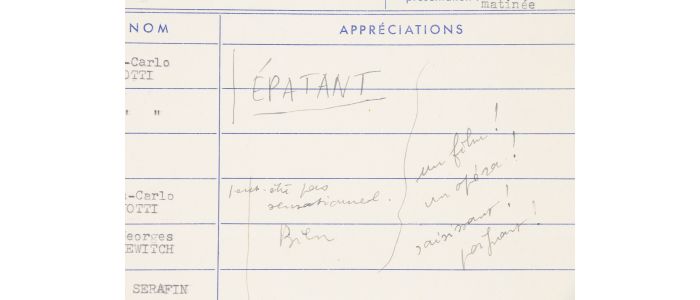 QUENEAU : Dossier des fiches du jury remplies par Raymond Queneau pour le Festival de Cannes de 1952 - Libro autografato, Prima edizione - Edition-Originale.com
