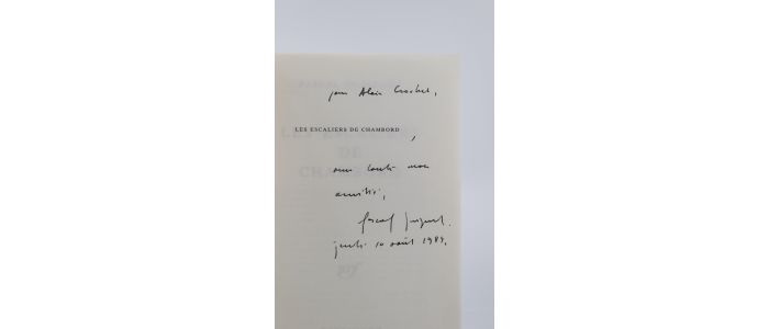 QUIGNARD : Les escaliers de Chambord - Signed book, First edition - Edition-Originale.com