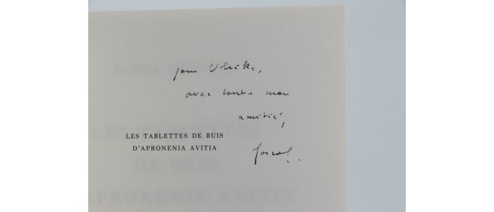 QUIGNARD : Les Tablettes de Buis d'Apromenia Avitia - Signiert, Erste Ausgabe - Edition-Originale.com