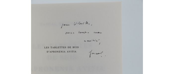 QUIGNARD : Les Tablettes de Buis d'Apromenia Avitia - Signed book, First edition - Edition-Originale.com