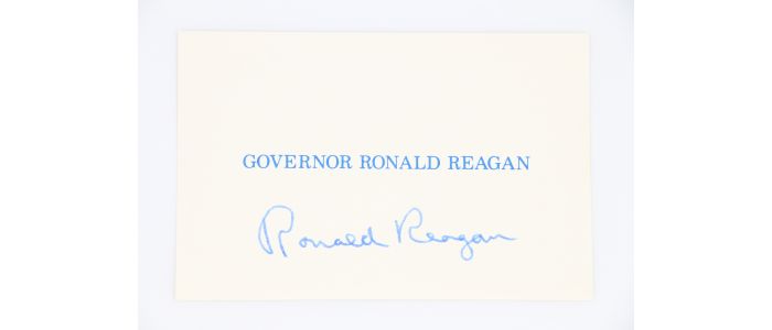 REAGAN : Carte de Visite signée du Gouverneur et futur Président Ronald Reagan - Signed book, First edition - Edition-Originale.com