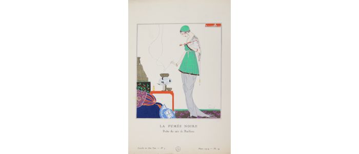 REDFERN : La Fumée noire. Robe du soir de Redfern (pl.29, La Gazette du Bon ton, 1914 n°3) - Edition Originale - Edition-Originale.com