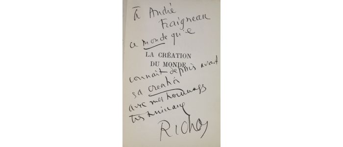 RICHAUD : La création du monde - Autographe, Edition Originale - Edition-Originale.com