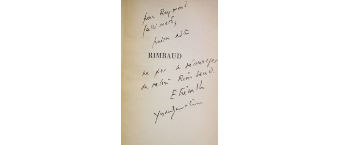 RIMBAUD : Rimbaud - Signed book, First edition - Edition-Originale.com