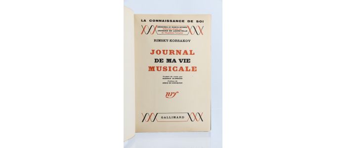 RIMSKI-KORSAKOV : Journal de ma vie musicale - Prima edizione - Edition-Originale.com