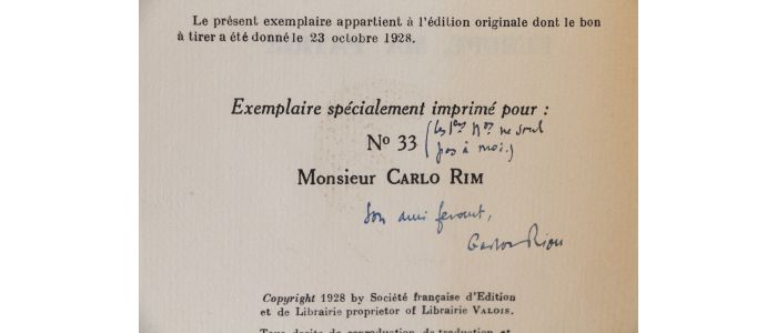 RIOU : Europe, ma patrie - Libro autografato, Prima edizione - Edition-Originale.com