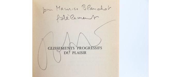 ROBBE-GRILLET : Glissements progressifs du plaisir - Libro autografato, Prima edizione - Edition-Originale.com