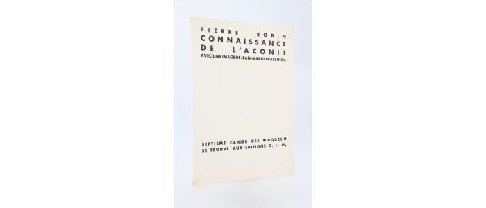 ROBIN : Connaissance de l'aconit - Prima edizione - Edition-Originale.com