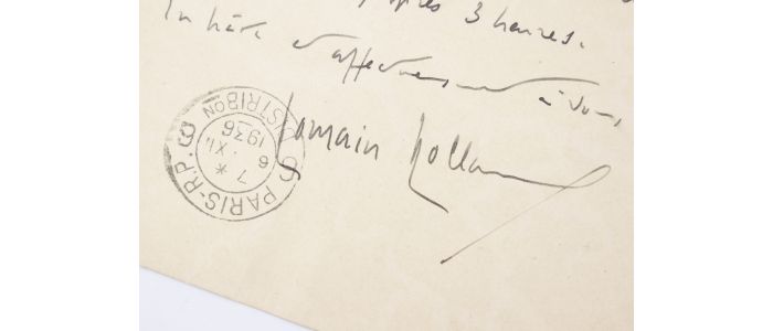 ROLLAND : Carte postale autographe datée et signée adressée à Francis Jourdain  - Autographe, Edition Originale - Edition-Originale.com