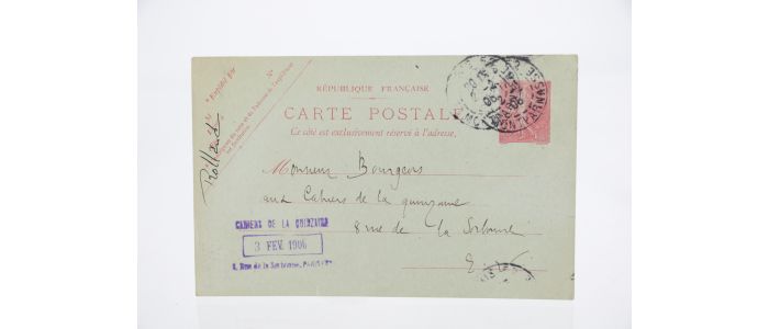 ROLLAND : Carte postale autographe datée et signée adressée depuis Paris à l'administrateur des Cahiers de la Quinzaine - Signed book, First edition - Edition-Originale.com