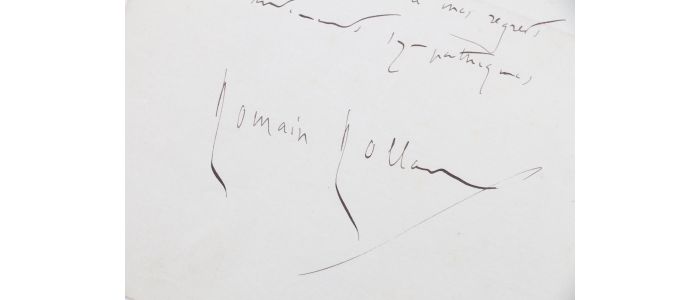 ROLLAND : Lettre autographe datée et signée informant son correspondant qu'il est surchargé de travail : 