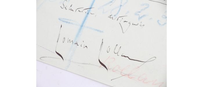 ROLLAND : Lettre manuscrite datée et signée pour passer commandes de deux partitions de Ludwig van Beethoven  - Autographe, Edition Originale - Edition-Originale.com