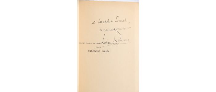 ROMAINS : Les hommes de bonne volonté, tome XVII : Vorge contre Quinette - Autographe, Edition Originale - Edition-Originale.com