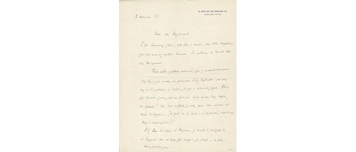 ROMAINS : Lettre autographe signée adressée à André Dignimont - Signiert, Erste Ausgabe - Edition-Originale.com