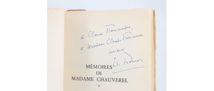 ROMAINS : Mémoires de madame Chauverel, tome 1 - Autographe, Edition Originale - Edition-Originale.com