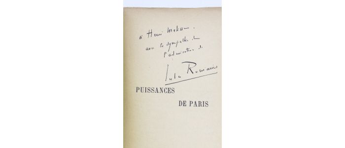 ROMAINS : Puissances de Paris - Signiert, Erste Ausgabe - Edition-Originale.com