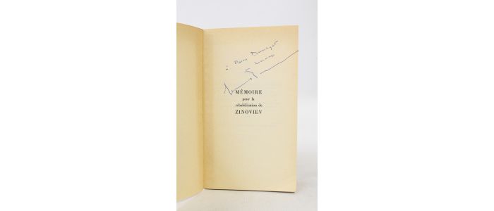 ROSENTHAL : Mémoire pour la réhabilitation de Zinoviev (l'affaire Kirov) - Autographe, Edition Originale - Edition-Originale.com