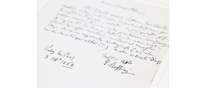 ROSSINI : Lettre autographe signée du compositeur Gioacchino Rossini à un très cher ami : 