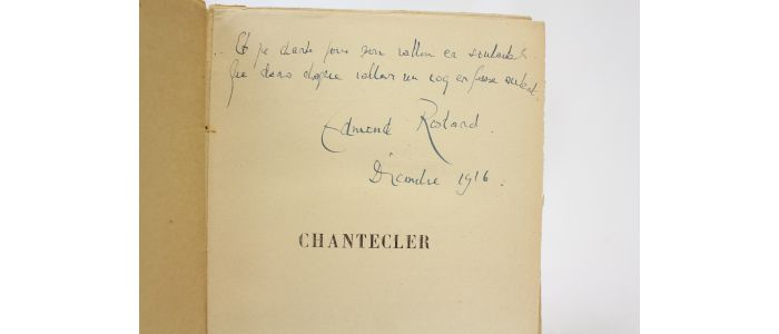 ROSTAND : Chantecler - Autographe - Edition-Originale.com