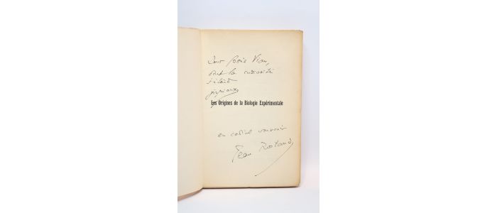 VIAN : Les origines de la biologie expérimentale et l'abbé Spallanzani - Signed book, First edition - Edition-Originale.com