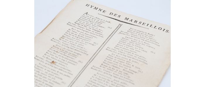 ROUGET DE L'ISLE : [LA MARSEILLAISE] - Hymne des Marseillois - Edition Originale - Edition-Originale.com