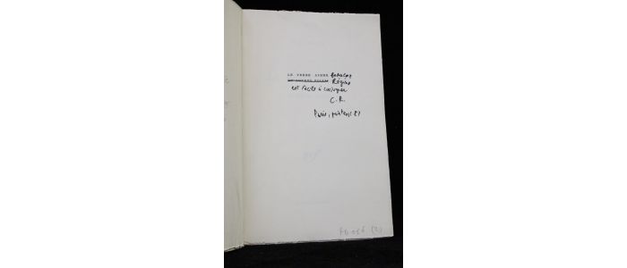 ROY : Le verbe aimer et autres essais - Signed book, First edition - Edition-Originale.com