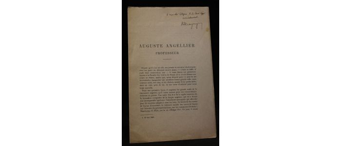 DEROCQUIGNY : Auguste Angellier professeur - Autographe, Edition Originale - Edition-Originale.com