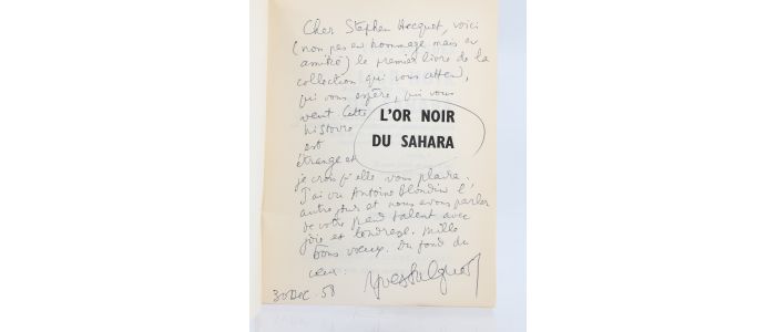 SALGUES : L'or noir du Sahara - La pathétique aventure de Conrad Kilian - Exemplaire de Stephen Hecquet - Libro autografato, Prima edizione - Edition-Originale.com