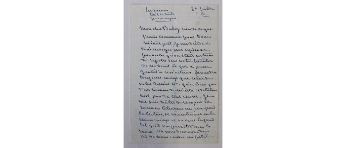 SAND : Lettre autographe de George Sand à François Buloz - Signiert, Erste Ausgabe - Edition-Originale.com
