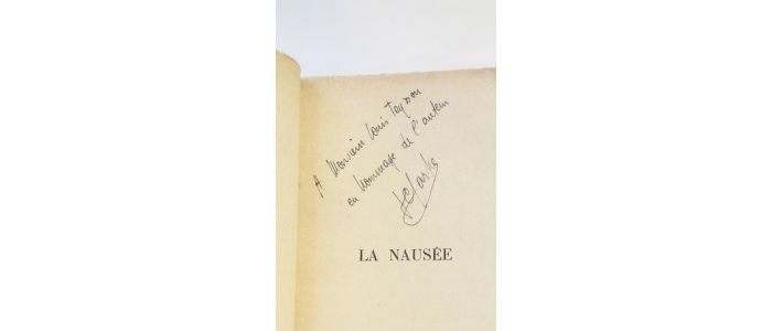 SARTRE : La nausée - Autographe, Edition Originale - Edition-Originale.com