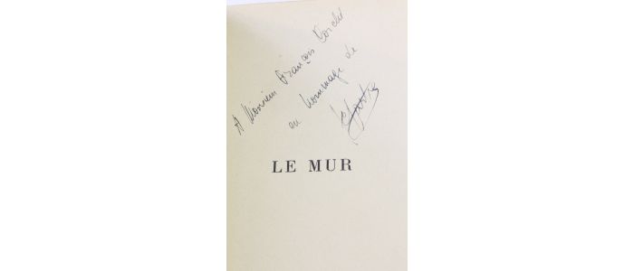 SARTRE : Le mur - Libro autografato, Prima edizione - Edition-Originale.com