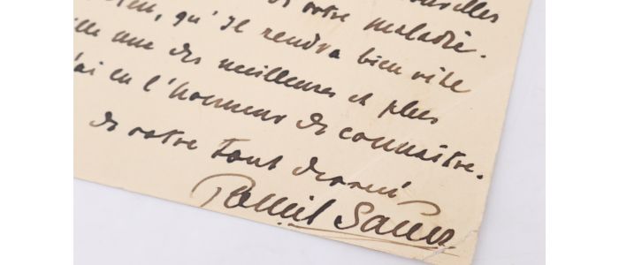 SAUER : Carte autographe datée et signée adressée à madame Daudelot lui prodiguant tous ses bons voeux de rétablissement : 
