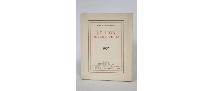 SCHLUMBERGER : Le lion devenu vieux - Erste Ausgabe - Edition-Originale.com