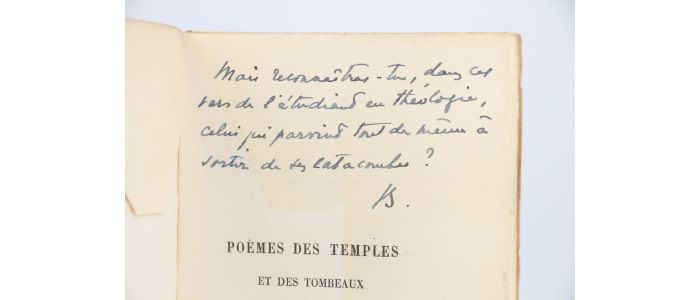 SCHLUMBERGER : Poèmes des temples et des tombeaux - Autographe, Edition Originale - Edition-Originale.com